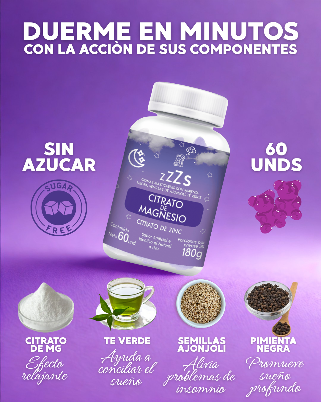 GOMAS DE CITRATO DE MAGNESIO